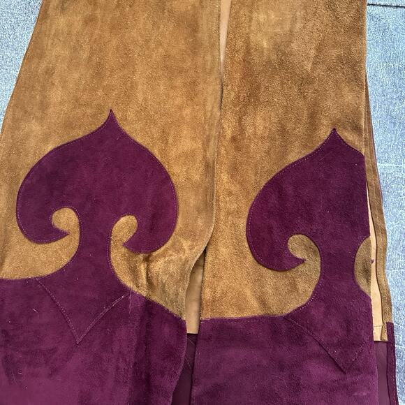 Women's Vintage 70's Santa Fe Leather Co Suede Handmade Vest Ponco Jacket Sz 10 - Picture 2 of 7